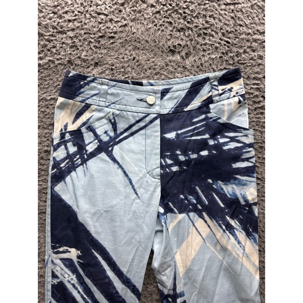 Walter Genuin Abstract All Over Print Cropped Pants Blue Womens Size 26 x 24 - Picture 3 of 12